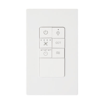White 6-speed smart wall remote control for ceiling fans