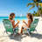 5-position Folding Beach Chair With Backpack Straps, Cup Holder & Storage Pockets