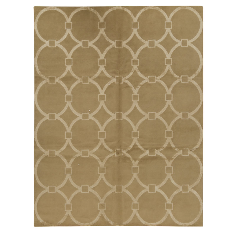 Tapis ambre noué à la main de haute qualité