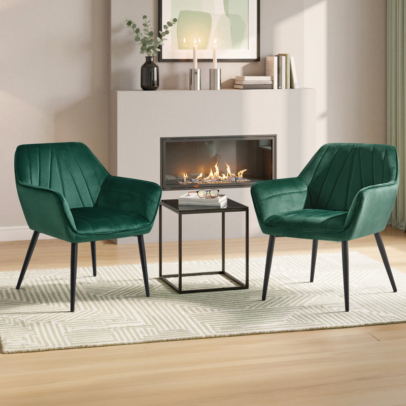 65Cm Wide Velvet Armchair, Green