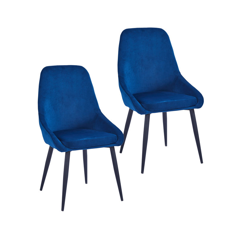 Mccoll 18.11'' H Velvet Upholstered Dining Chair, Blue