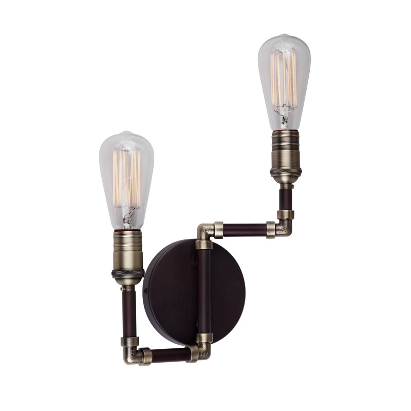 Appliquee à bras 2 lumières Mott, Bronze antique