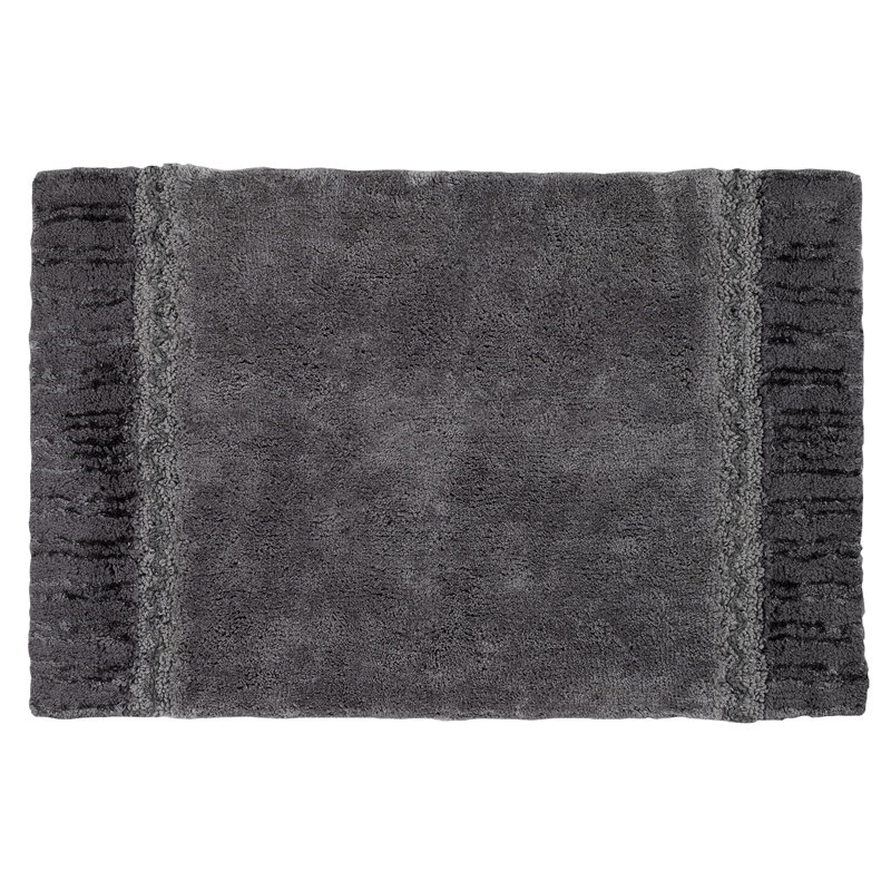 East Rolstone Cotton Non-Slip Bath Rug, Granite