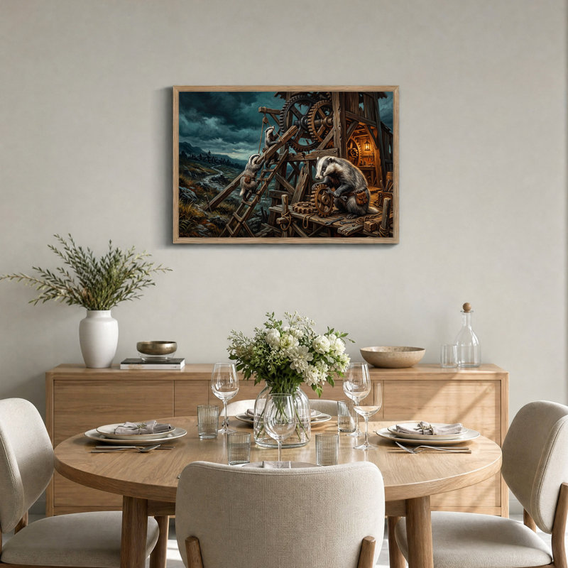 Art mural sur toile Badgers In Dark Steampunk, 18"H x 24"W