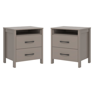 Ensemble de 2 tables de chevet modernes à 2 tiroirs Chabot