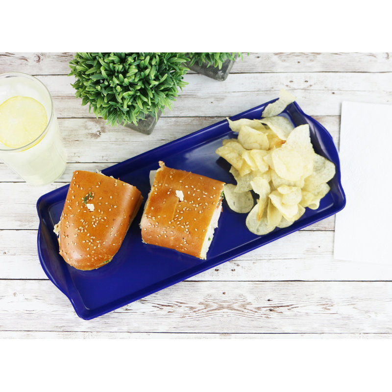 Ebern Designs Trevin Melamine Tray, Indigo