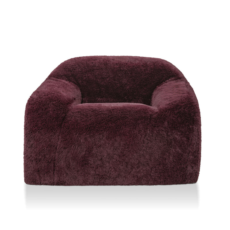 Minnie 41.7"W Low Back Upholstered Accent Chair, Wine Red