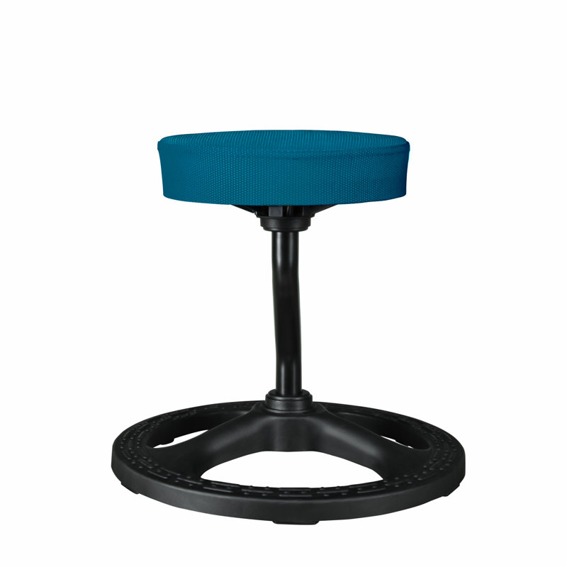Valenzuela Ergonomic Active Stool with Footring Pedestal Base, Blue