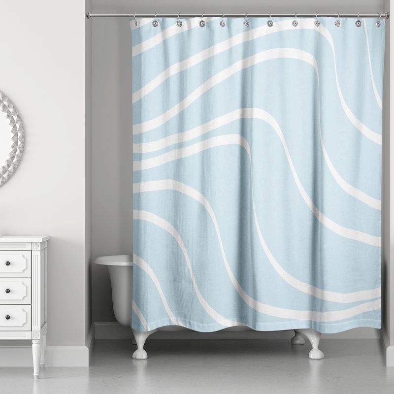 Stonybrook Abstract Shower Curtain, Blue