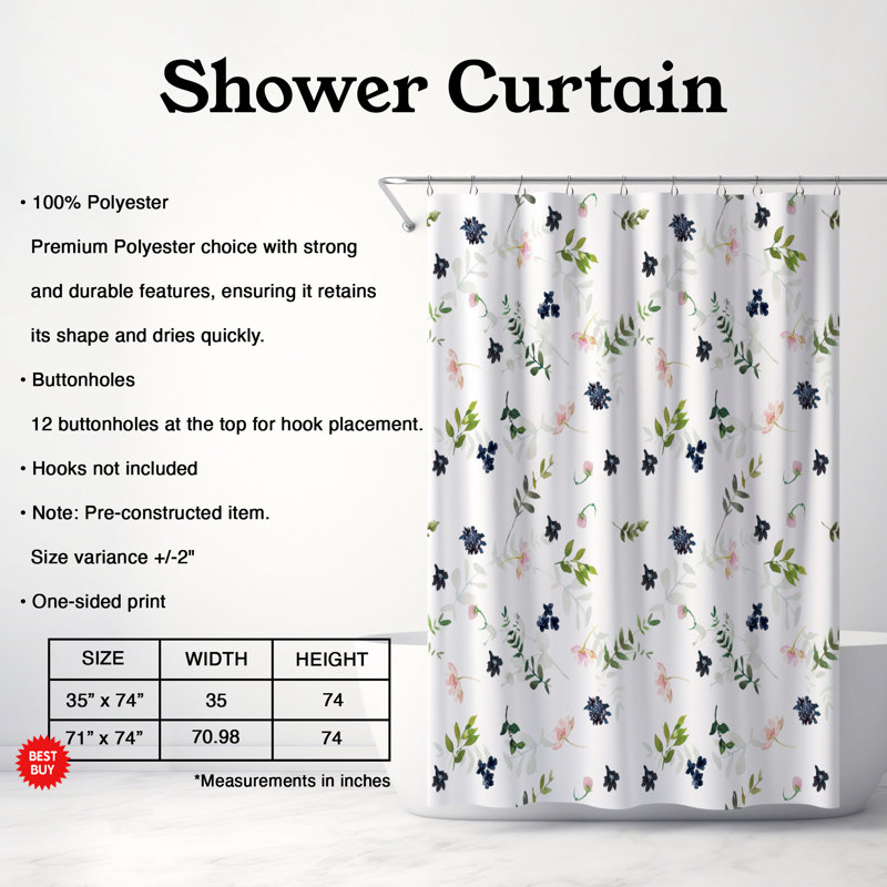 Rideau de douche Cupid, H 74 po x l 71 po