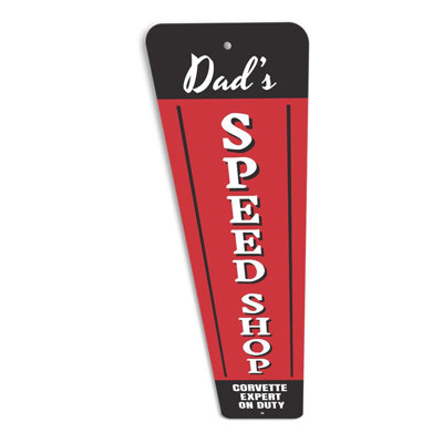 Dad's Speed Shop Chevy Corvette Aluminum Sign