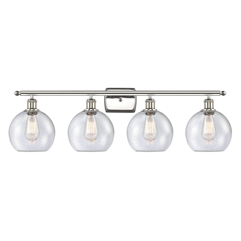 Éclairage de salle de bain à intensité variable 4 lumières Baptista, Ampoule DEL 6 watts Vinage, Nickel poli, Granuleux