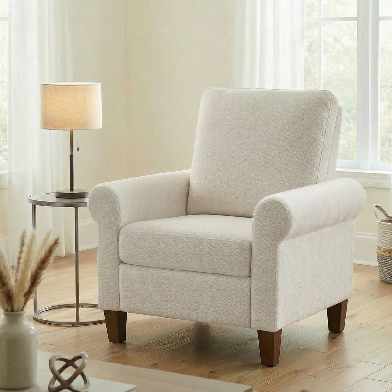 Eleanora Modern Upholstered  Recliner, Milo Linen
