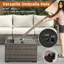 Square Wicker/Rattan Outdoor Coffee Table With Umbrella Hole-2103565950