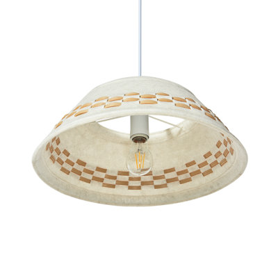 Luminaire suspendu avec abat-jour en tissu de 16 pouces Ampoule non incluse