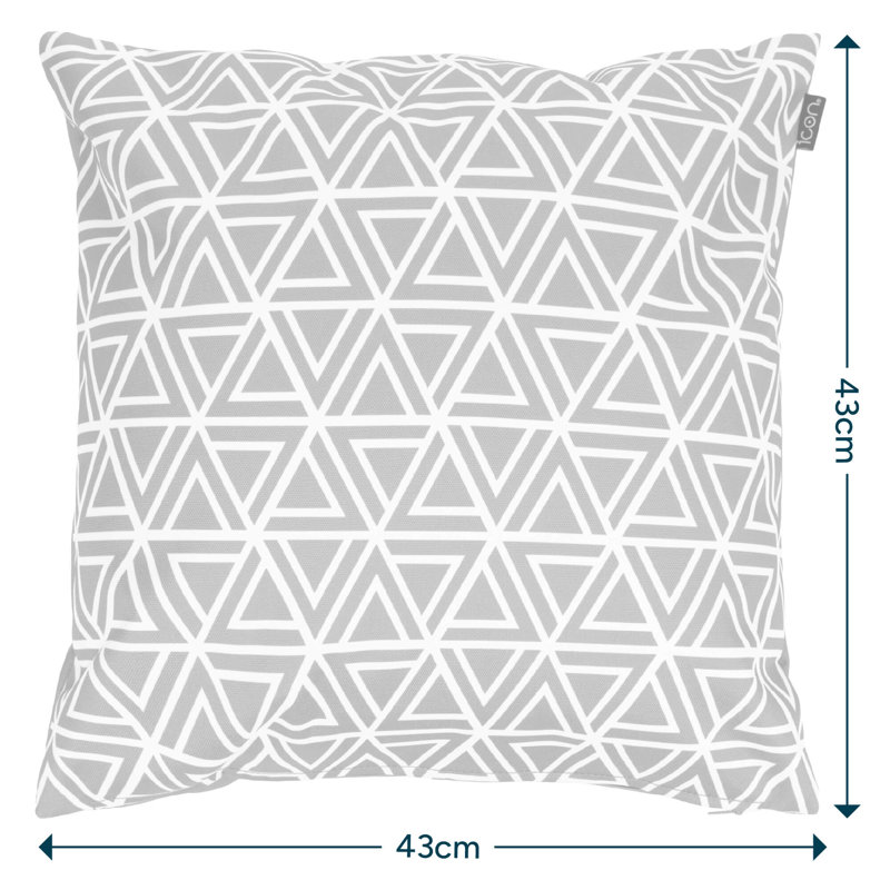 icon Stripe Indoor-Outdoor Cushion, Brown, White/Pink Geometric