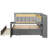 Full Size Daybed with Trundle, Storage Shelves, Desk & LED Light, Upholstered Headboard – Gray-1976667955