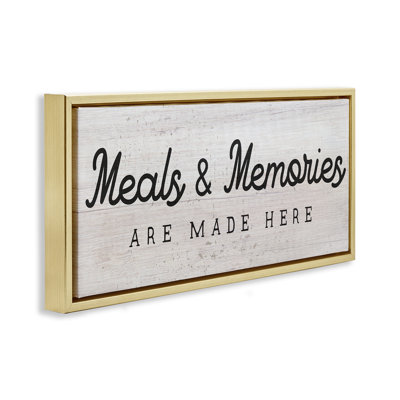 Art mural sur toile encadrée dorée "Meal & Memories Kitchen" par Daphne Polselli