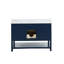 Meuble-lavabo simple Tona 48'' avec dessus en marbre de Carrare, bleu marine-1753087958-1833888929