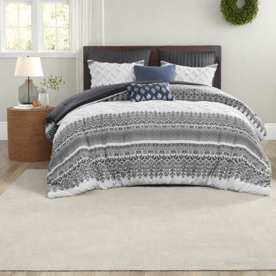 Ensemble de literie en coton chenille de style campagnard, hypoallergénique, confort moderne pour lit double / grand
