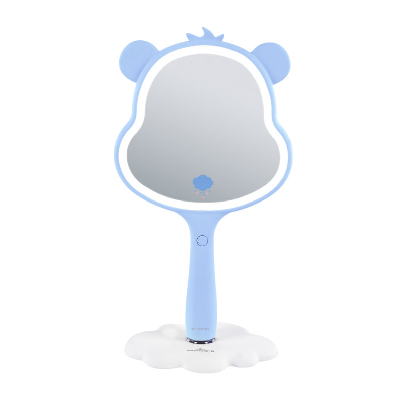 Care Bears Grumpy LED Handheld Makeup Mirror For Desk, Travel Mirror With Detachable Standing Base