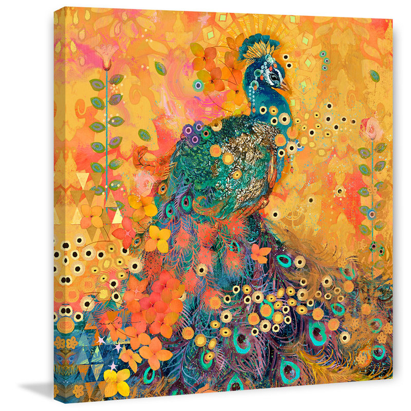 « afrikarma peacock », reproduction d’art sur toile tendue, H 48 po x l 48 po