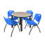 Plateau de table Kee, 4 chaises empilables-1528929530-1528929527
