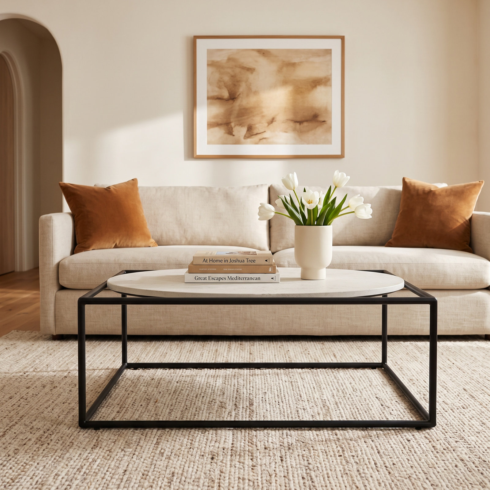 Aldren 36 " Genuine Marble Coffee Table