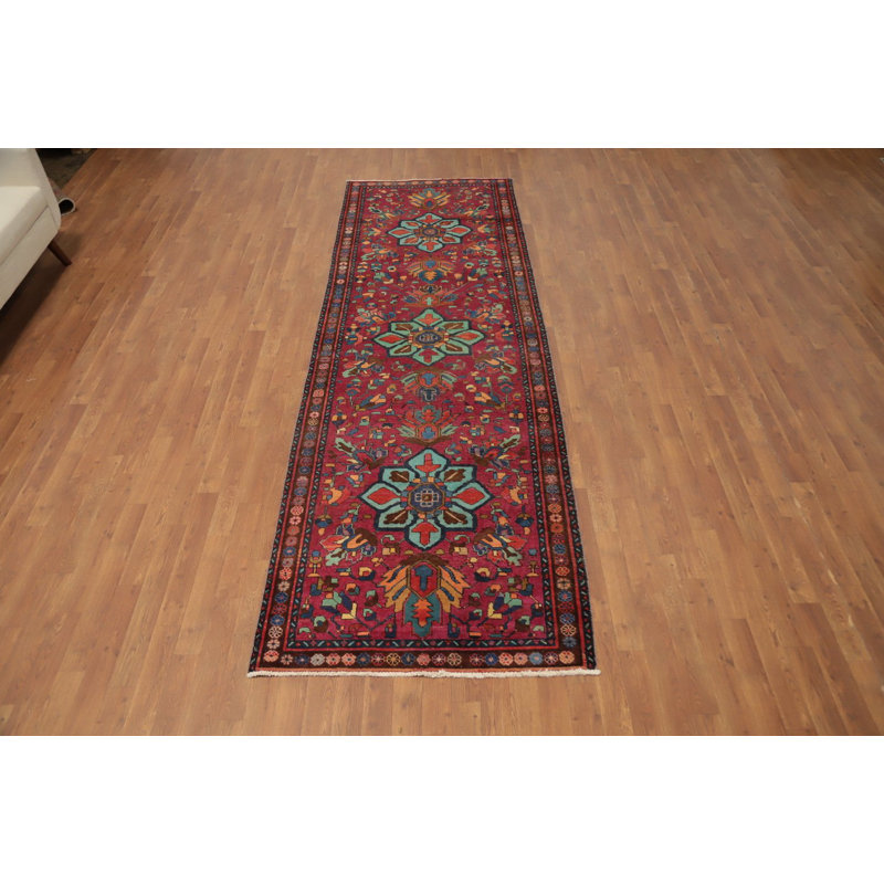 Tapis de couloir traditionnel à motif de légumes 4 x 11