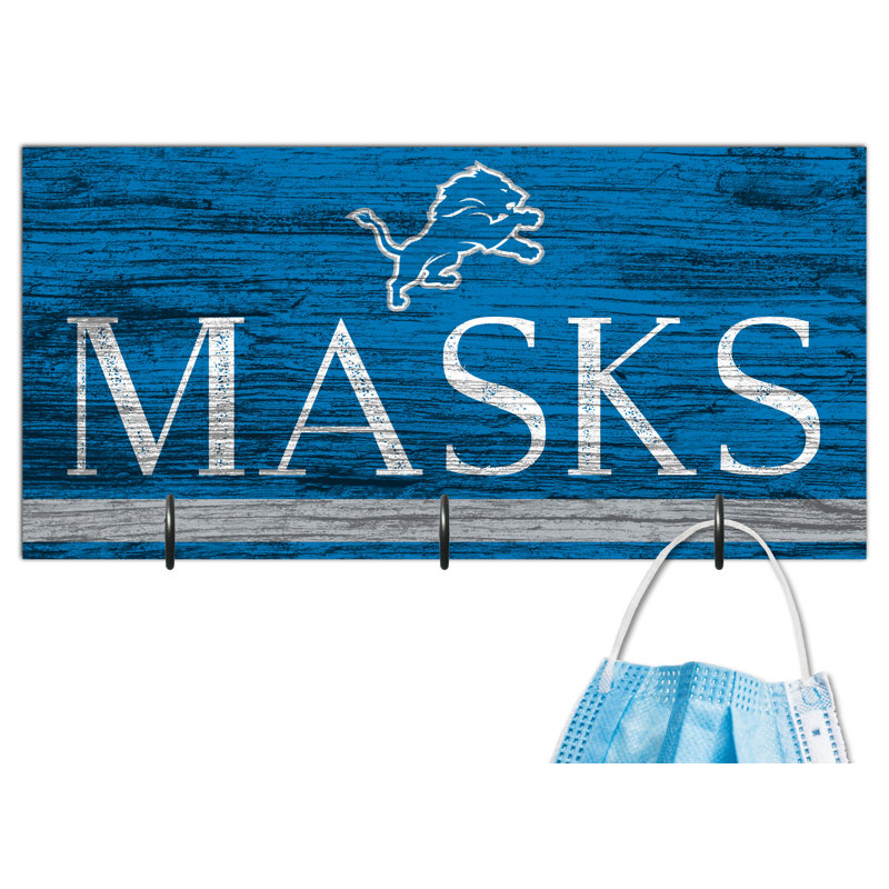 3 - Hook Wall Mounted Coat Rack, Detroit Lions