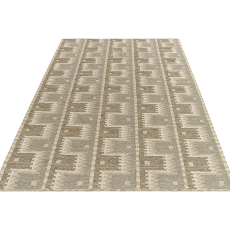Sacndinavian Wool Geometric Area Rug, Rectangle 10' x 14'