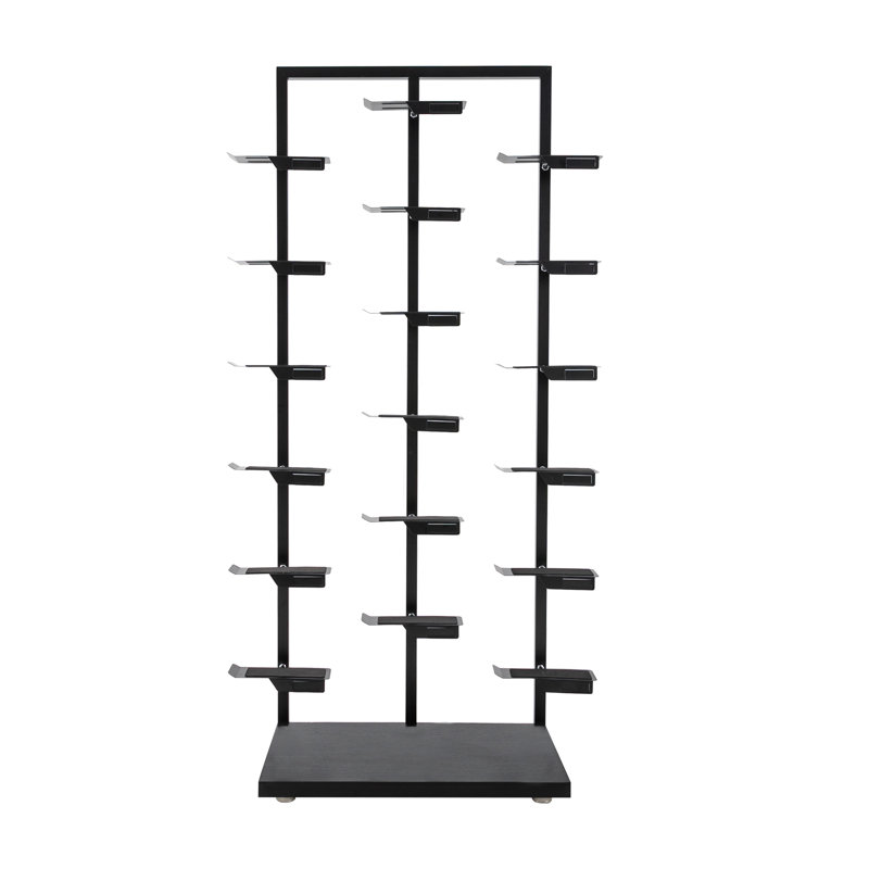 9 Pair Free Standing Shoe Rack Display Shelf, Black
