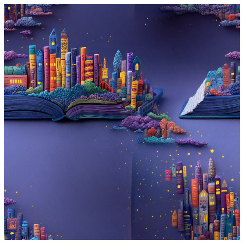 Coussin Bookscape, coussins double face fantaisie, 26 po x 26 po