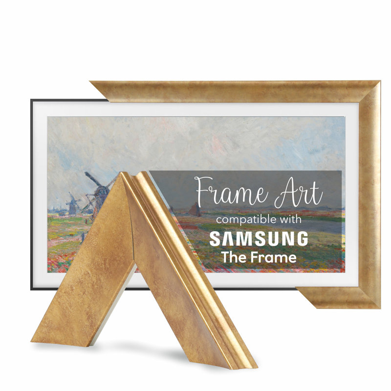 Cadre de télévision satiné pour cadre Samsung, Or satiné, 65"