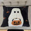 Halloween Ghost With Pumpkin Bucket Throw Pillow