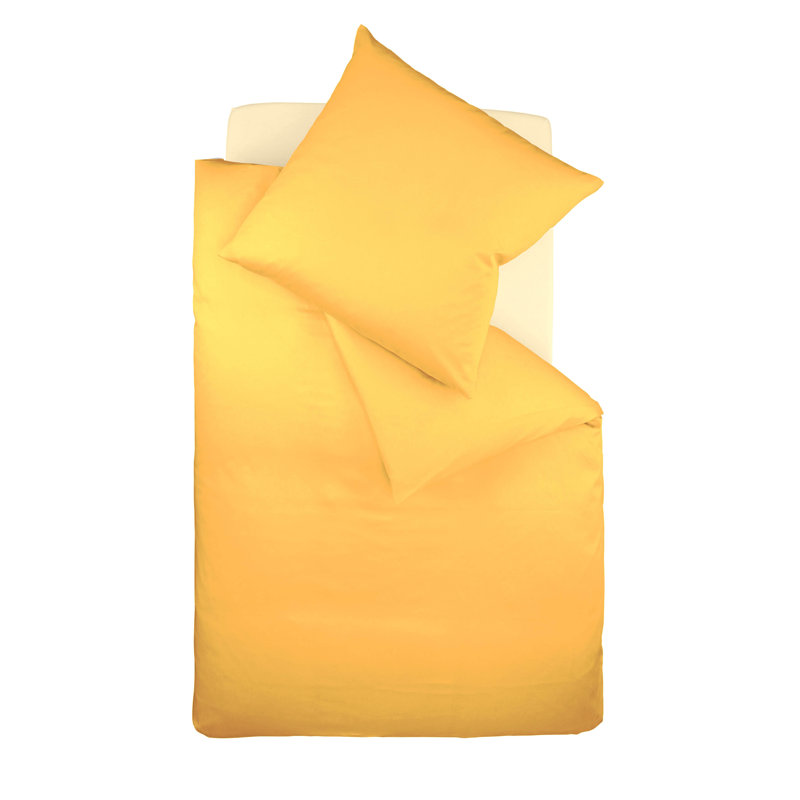 Jersey Bettwäsche Interlock-Colours 100% Baumwolle, 155 x 200 cm - 1 Pillowcase (80 x 80 cm), Yellow