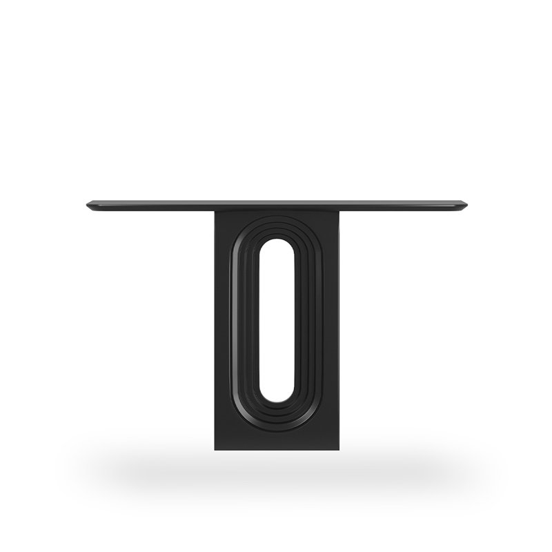 Black Solid Wood Console Table, 35.43" H x 31.5" W x 12.81" D, Black