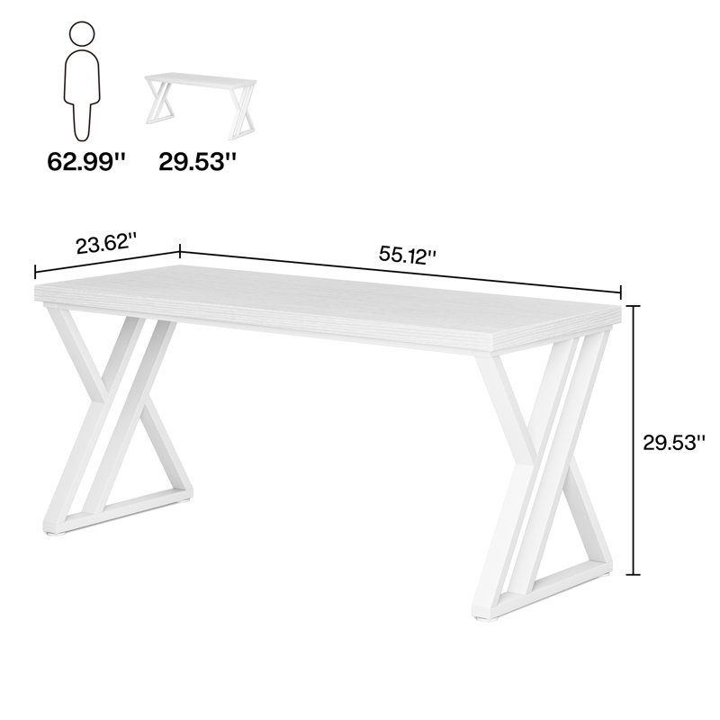 Bureau d'écriture Bricen, Blanc, Blanc