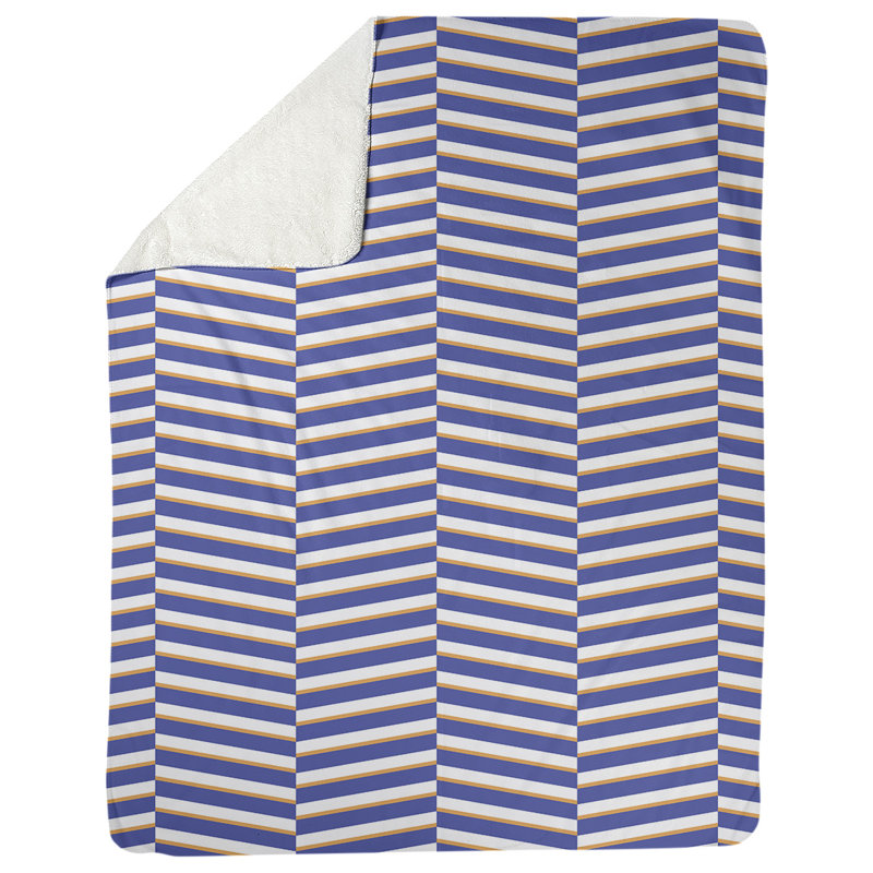 Couverture polaire rayures fracture, l 50 po x L 60 po, Bleu / orange