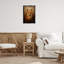 Toile flottante encadrée dorée «Dark Fox Visage» par Petal Prints Design-329767270-329767321