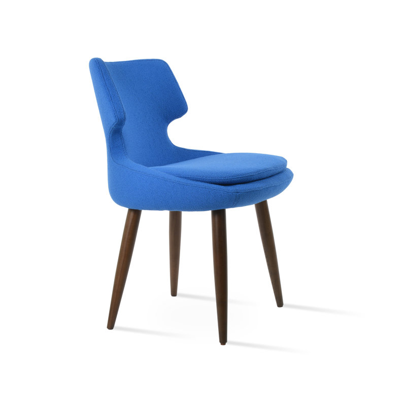 Patara Metal Solid Back Side Chair, White Wool