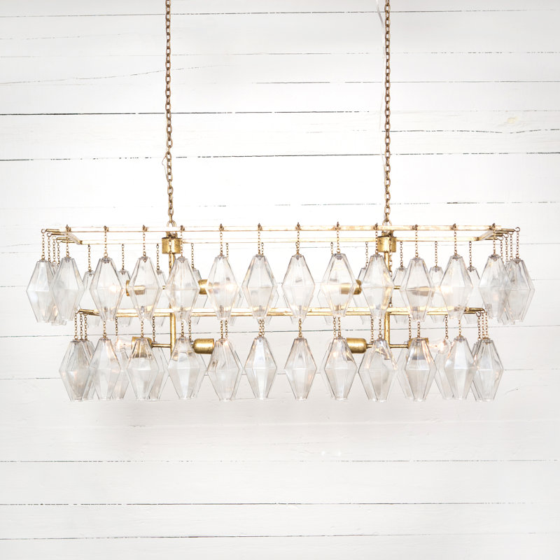 Adeline 8 - Light Chandelier, Gold Leaf