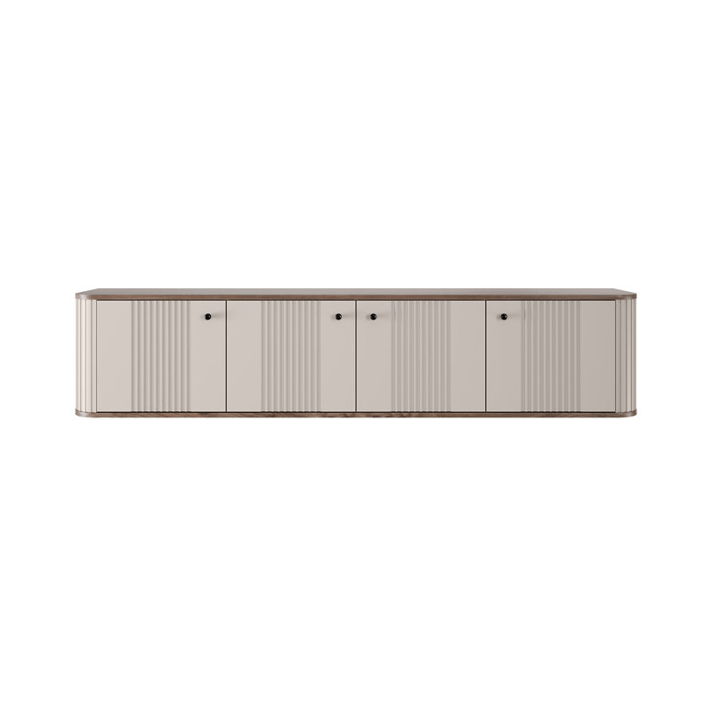 Dayzee Unfinished TV Stand for TVs up to 55", Cashmere/Nut/Black