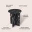 Javier Minimalist 17.75" Round Solid Black/Grey Marble End Table, Geometric Cross Base Glossy Accent Side Table for Living Room & Bedroom-1403418323