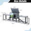Grande cage à lapin pour l'extérieur avec double activité, chambre de repos confortable, soleil PC pour la pluie et la résistance, bac à déchets coulissant, portes d'entrée grillagées sécurisées, éléments de conception colorés gris supplémentaires