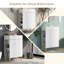 Meuble-lavabo blanc 21,6 po, armoire combinée, meuble de rangement pour salle de bain, lavabo simple en céramique, rangement à gauche