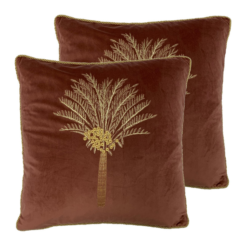 Geometric Square Cushion, Rock Rose, Polyester