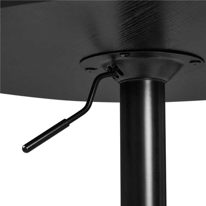 36" H  Adjustable Swivel Pub Round Table, Black, Black