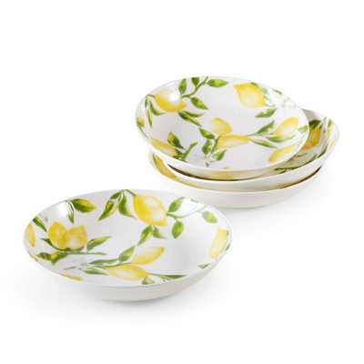 Lemons 8.5 in Bone Chine Pasta Bowls