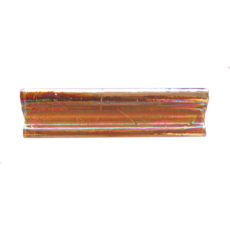 Atmosphere 2 in. x 8 in. Iridescent Recycled Glass Handmade Trim Decorative Wall & Pool Tile